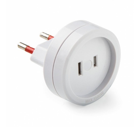 Elektros prekės. Instaliacinės medžiagos, gofros, dėžutės. Kištukai, lizdai. Adapteris Famatel 6A-250V 1416 