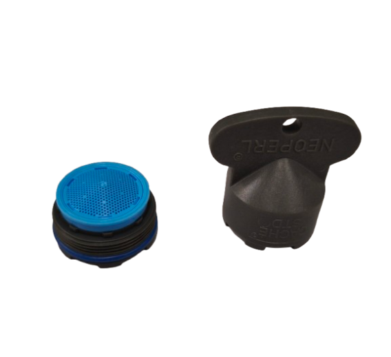 Santechnikos prekės. Vonios įranga. Maišytuvai, dušo komplektai. Maišytuvų detalės. Aeratorius su raktu Flexy M24x1 