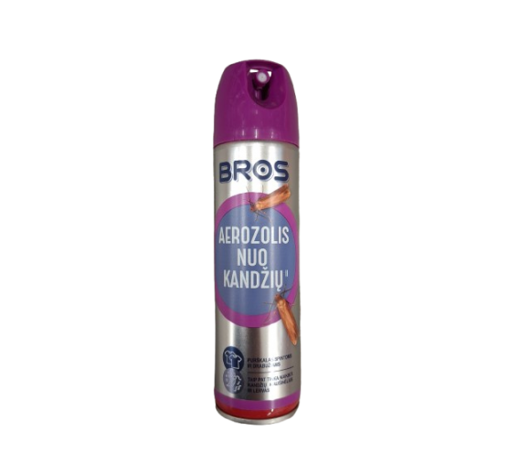 Sodo ir daržo prekės. Laisvalaikio prekės. Apsauga nuo uodų ir erkių ar kt.. Aerozolis nuo kandžių Bros, 150 ml