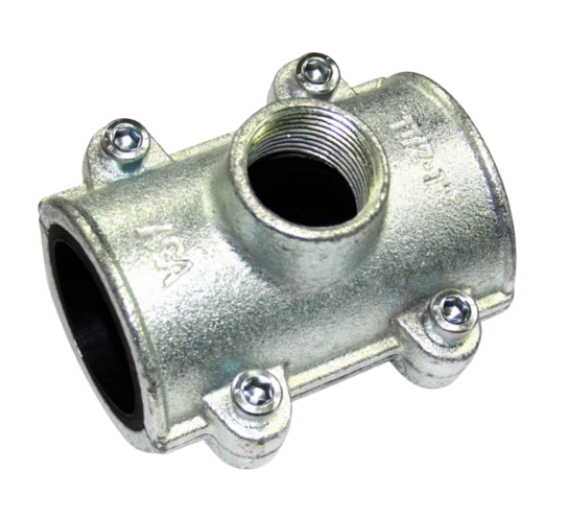 Santechnikos prekės. Vamzdynų sistemos. Vamzdžių sujungimo detalės. AGAflex jungtys. AGAflex balnas ANB 11/2