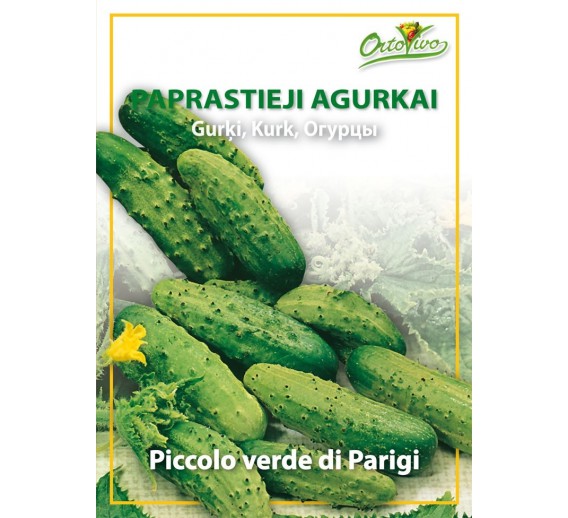 Sodo ir daržo prekės. Sėklos, daigyklos, durpinės tabletės. Agurkų sėklos. Agurkai Piccolo verde di Parigi 2g 