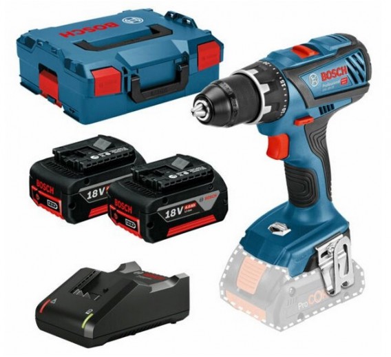 Darbo įrankiai. Elektriniai ir akumuliatoriniai įrankiai. Akumuliatoriniai suktuvai - gręžtuvai. Akumuliatorinis suktuvas GSR18V-55 BOSCH, 2x3Ah 