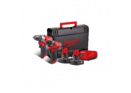 Darbo įrankiai. Elektriniai ir akumuliatoriniai įrankiai. Akumuliatoriniai suktuvai - gręžtuvai. Akumuliatorinių įrankių rink. Milwaukee M12FPP2A-402X, 12V 