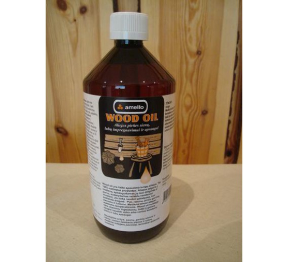 Dažai. Medienos apsaugos ir dekoravimo priemonės. Aliejus medienai. Aliejus Amello Wood Oil 1l 