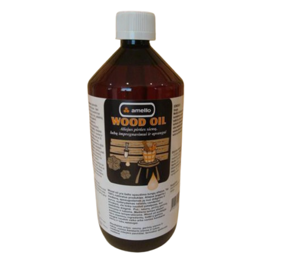 Dažai. Medienos apsaugos ir dekoravimo priemonės. Aliejus medienai. Aliejus Amello Wood Oil 1l 