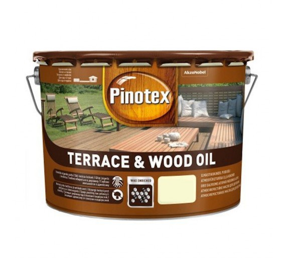 Dažai. Medienos apsaugos ir dekoravimo priemonės. Aliejus medienai. Aliejus medienai Pinotex Terrace Oil 10 l 
