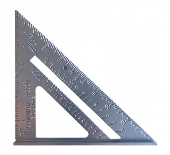 Darbo įrankiai. Mechaniniai įrankiai. Kampainiai, liniuotės. Kampainiai. Aliuminis matavimo trikampis 180x3 mm 