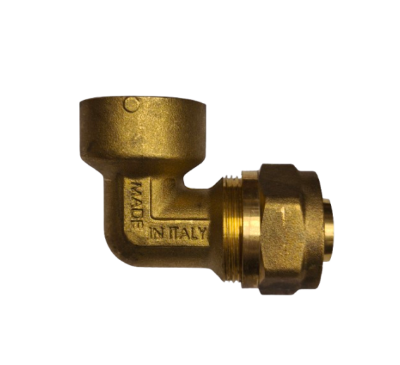 Santechnikos prekės. Vamzdynų sistemos. Vamzdžių sujungimo detalės. Žalvarinės jungtys. Žalvarinės alkūnės. Alkūnė 90° 26x1