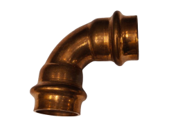 Santechnikos prekės. Vamzdynų sistemos. Vamzdžių sujungimo detalės. Varinės jungtys. Alkūnė CU press 90° 22 v/v