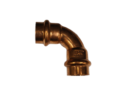 Santechnikos prekės. Vamzdynų sistemos. Vamzdžių sujungimo detalės. Varinės jungtys. Alkūnė CU press 90° D18 vid/vid