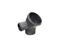 Santechnikos prekės. Vidaus kanalizacija. Vidaus kanalizacija d-110 mm. Alkūnė su atšaka d110/50 45°