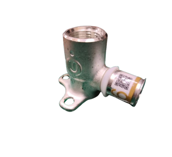 Santechnikos prekės. Vamzdynų sistemos. Vamzdžių sujungimo detalės. Cinkuotas, presuojamas plienas. Alkūnė Uponor S-PRES PLUS 16x1/2