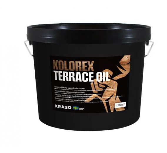 Dažai. Medienos apsaugos ir dekoravimo priemonės. Aliejus medienai. Alyva terasoms Hagmans Nordic Kolorex Terrace Oil 2,7l 