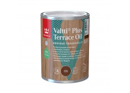 Dažai. Medienos apsaugos ir dekoravimo priemonės. Aliejus medienai. Alyva Tikkurilla VALTTI Plus Terrace Oil Brown 0.9l 