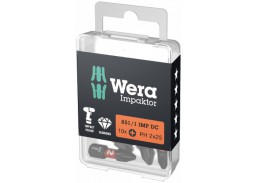 Darbo įrankiai. Mechaniniai įrankiai. Atsuktuvai, antgaliai. Antgalių komplektai. Antgaliai Wera 851/1 Impaktor PH 2 x 25mm, 10vnt