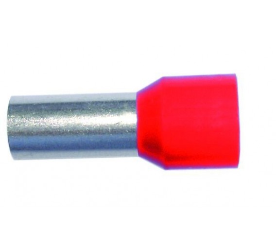 Elektros prekės. Laidai ir kabeliai. Kabelių priedai, jungtys. Gnybtai, įvairios laidų ir kabelių jungtys. Antgalis gilzinis izoliuotas 10mm2 raudonas 