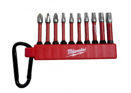 Darbo įrankiai. Mechaniniai įrankiai. Atsuktuvai, antgaliai. Antgalių komplektai. Antgalių komplektas Milwaukee 10 vnt 
