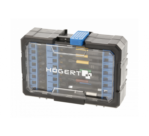 Darbo įrankiai. Mechaniniai įrankiai. Atsuktuvai, antgaliai. Antgalių komplektai. Antgalių rinkinys Hogert HT1S800, 43 vnt. 