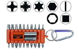 Antgaliukų kpl.PH+PZ+TORX+SL+2 laikikliai, 22vnt. su karabinu lanksčiojo plastiko dėkle, Bahco