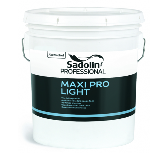 Dažai. Glaistas, gruntas, klijai, skiedikliai. Glaistai. Statybinis glaistas. Apdailos glaistas Sadolin Maxi Pro Light 17 l 