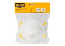 Darbo saugos prekės. Kvėpavimo apsaugos priemonės. Respiratoriai, veido kaukės. Apsauginė puskaukė Hardy FFP1 2vnt 