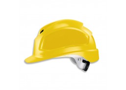 Darbo saugos prekės. Galvos apsaugos priemonės. Apsauginiai šalmai. Apsauginis šalmas Uvex Pheos IES, geltonas 51-61cm, akinių adaperis, ratukinis reguliatorius. Maksimaliam komfortui.