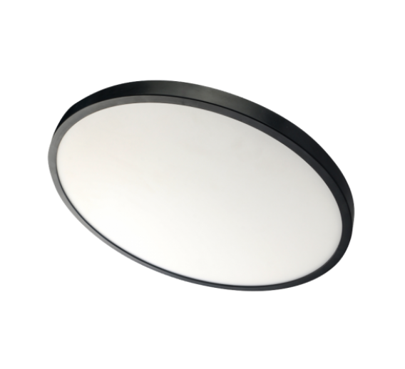Apšvietimas. Lubiniai šviestuvai. Apvalus šviestuvas TRENT 28W, 30 cm juodas 