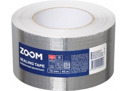 Vidaus apdailos prekės. Pakavimo, izoliacinės, lipnios juostos. Armuotos juostos, audinio juostos. Armuota aliuminio juosta ZOOM 72mm x 45m