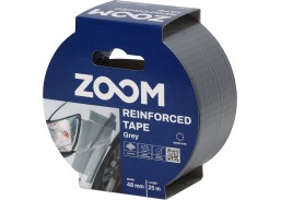 Vidaus apdailos prekės. Pakavimo, izoliacinės, lipnios juostos. Armuotos juostos, audinio juostos. Armuota juosta ZOOM 48mm x 25m pilka
