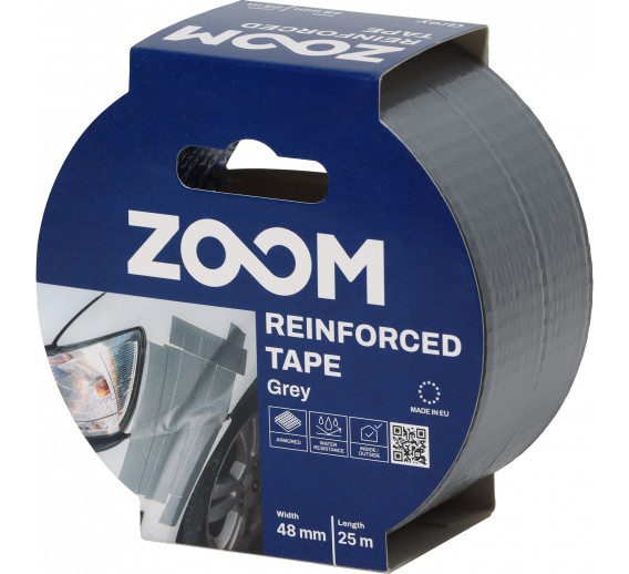 Vidaus apdailos prekės. Pakavimo, izoliacinės, lipnios juostos. Armuotos juostos, audinio juostos. Armuota juosta ZOOM 48mm x 25m pilka Vidaus apdailos prekės. Pakavimo, izoliacinės, lipnios juostos. Armuotos juostos, audinio juostos. Armuota juosta ZOOM 48mm x 25m pilka