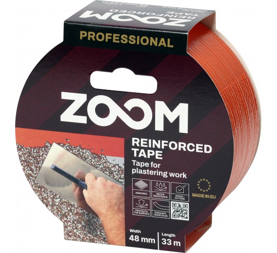 Dažai. Dažai, dažymo įrankiai, dažymo juostos. Apsauginės dažymo, glaistymo ir armavimo juostos. Armuota tinkavimo juosta ZOOM 48 mm x 33 m