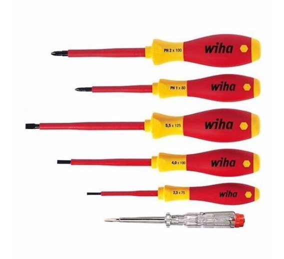 Elektros prekės. Įrankiai elektrikui. Atsuktuvų elektrikui rinkinys WIHA SoftFinish Phillips 6 vnt. 