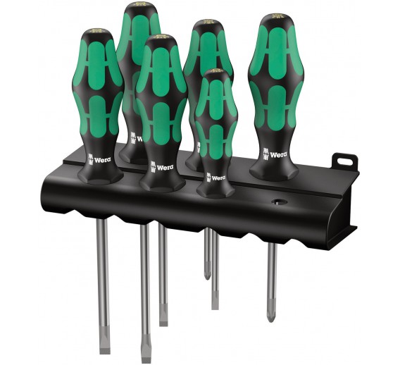 Darbo įrankiai. Mechaniniai įrankiai. Atsuktuvai, antgaliai. Atsuktuvai, atsuktuvų rinkiniai. Atsuktuvų rinkiniai. Atsuktuvų rinkinys Wera Kraftform Plus series 300, Laser tip antgaliai, 6vnt su lentynėle, PH
