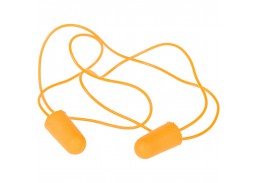 Darbo saugos prekės. Klausos apsaugos priemonės. Ausinės, ausų kamšteliai. Ausų kamštukai su virvute 42-C0031