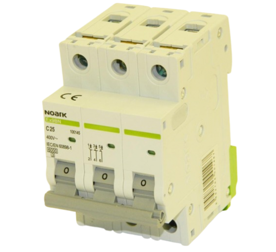 Elektros prekės. Moduliniai automatikos komponentai. Instaliaciniai automatiniai jungikliai. Automatinis jungiklis Ex9BN C25/3 NOARK 100145 