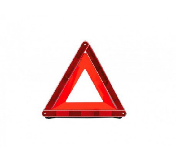 Darbo saugos prekės. Saugos ženklai, aptvėrimo juostos. Avarinis trikampis kelio ženklas EURO E4 