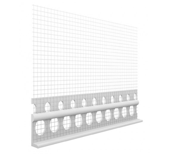Statybinės medžiagos. Dekoratyviniai tinkai. Profiliai ir tinkliukai fasado šiltinimui. Baigiamasis profilis EJOT 281, 3 mm, 2m 