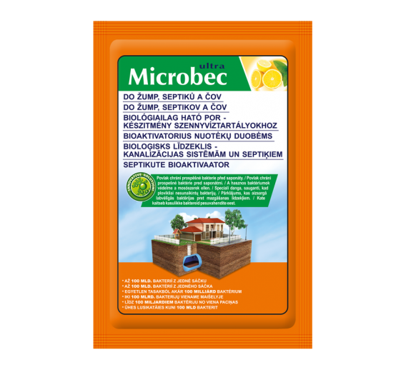 Švaros prekės. Priemonės lauko tualetams. Bakterijos nuotekų duobėms Microbec, 25g
