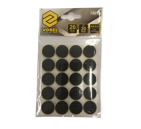 Baldinė furnitūra. Baldiniai padukai, durelių atramos. Baldiniai padukai Vorel, D20, juodas, 20 vnt 