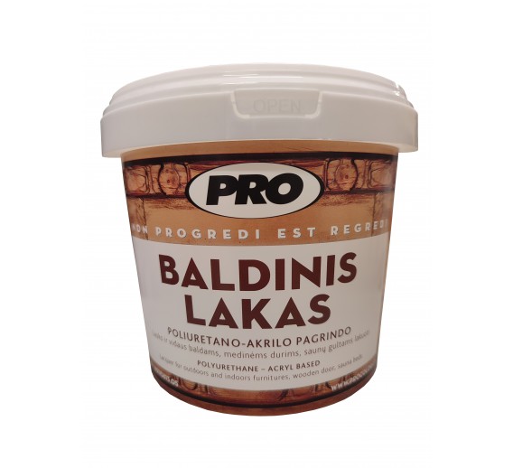 Dažai. Medienos apsaugos ir dekoravimo priemonės. Lakas. Baldinis lakas 0.75l 