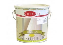 Dažai. Medienos apsaugos ir dekoravimo priemonės. Lakas. Baltas lakas COLORIA design valkokuulto 2,7l 