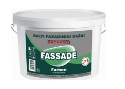 Dažai. Dažai, dažymo įrankiai, dažymo juostos. Fasadiniai dažai. Balti fasadiniai dažai PROBEST Fassade, 5l 