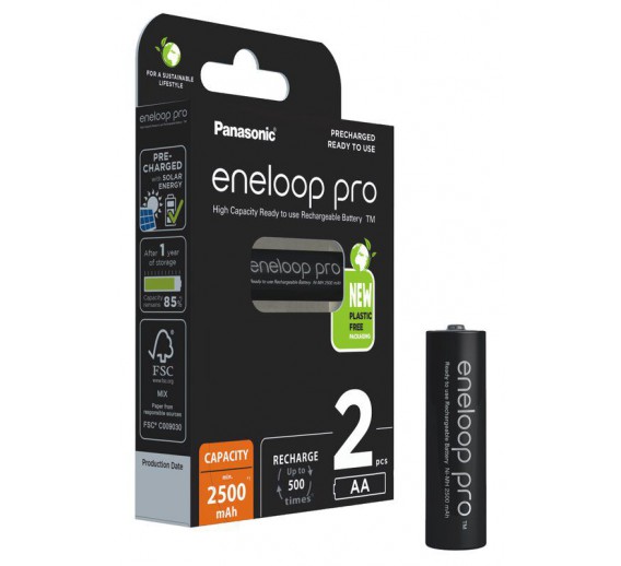 Elektronikos prekės. Elementai - baterijos. Baterija ENELOOP Pro HR6 AA 2500mAh 2 vnt. 