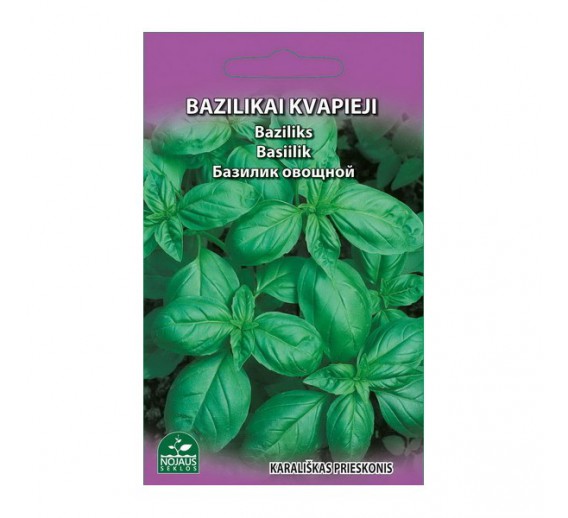 Sodo ir daržo prekės. Sėklos, daigyklos, durpinės tabletės. Prieskoniniai augalai. Bazilikai kvapieji 0.3 g 