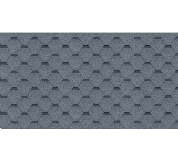 Statybinės medžiagos. Stogo dangos. Čerpės. Bituminės čerpės. Bituminės čerpelės Technonicol Hexagonal Rock, pilka 