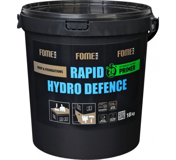 Dažai. Glaistas, gruntas, klijai, skiedikliai. Gruntai. Gruntas betonui, plokštėms. Bituminis gruntas FOME FLEX Rapid Hydro Defence 18 kg 