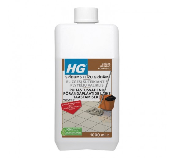 Švaros prekės. Buitinė chemija, valikliai. Blizgesį suteikiantis plytelių valiklis HG 1l