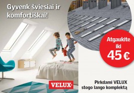 Stogo langų VELUX akcija