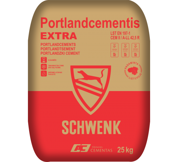 Statybinės medžiagos. Cementas. Cementas CEM II/A-LL 42,5R 25 kg 