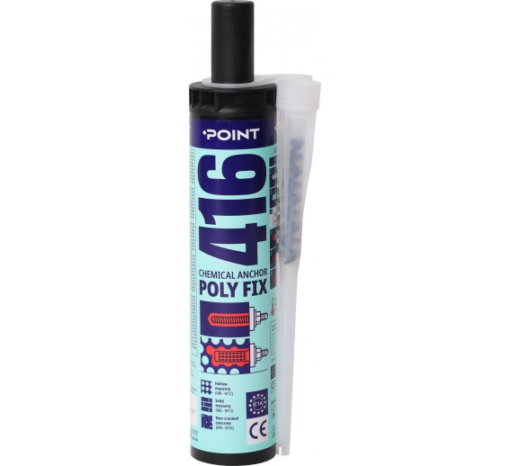 Tvirtinimo detalės. Cheminis tvirtinimas. Cheminis ankeris poliesterio pagrindu Point 416 Poly Fix 300 ml 